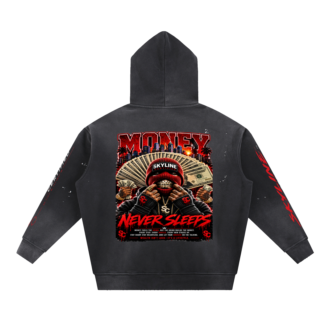 Never Sleep Vintage Fleece Hoodie