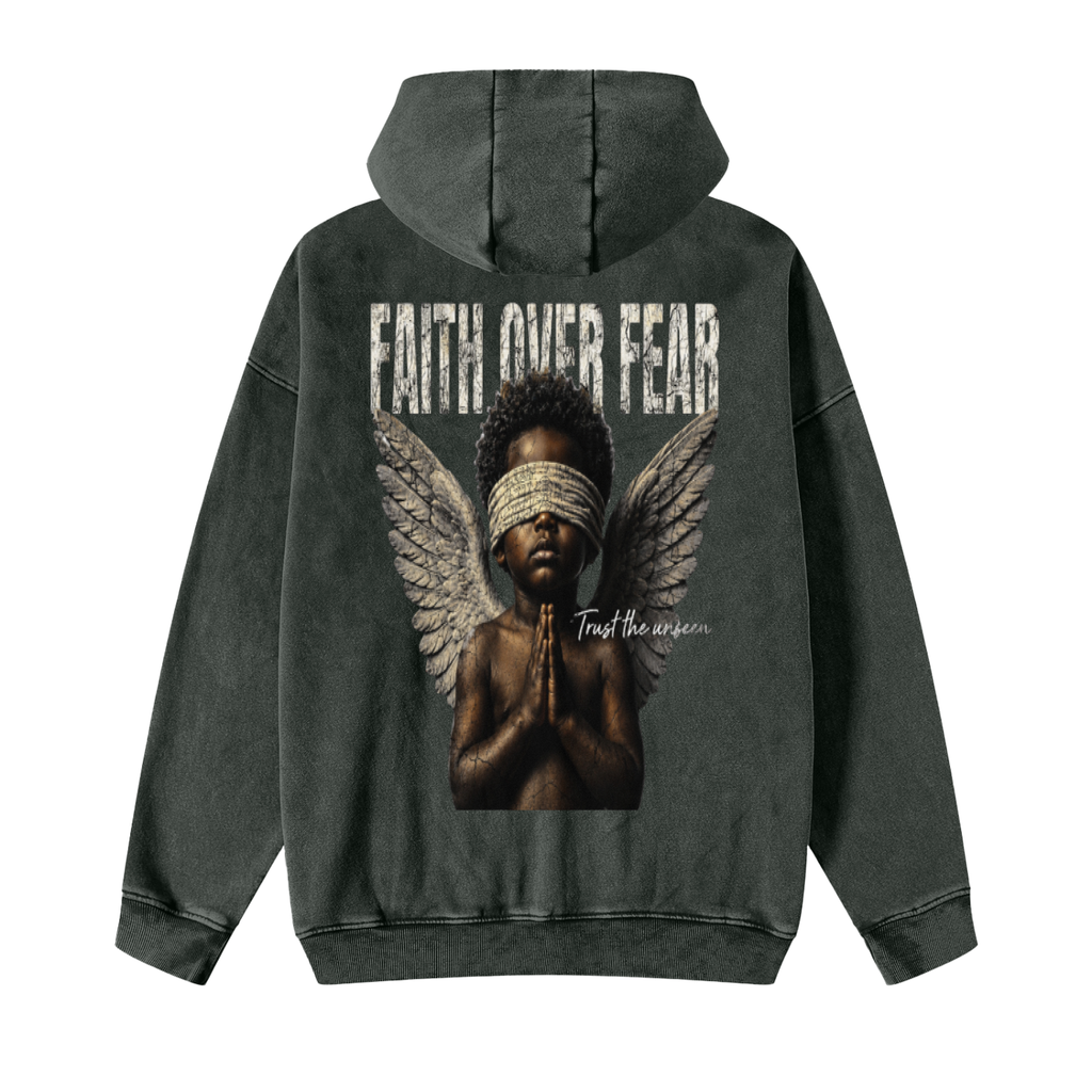 Faith Over Fear Snow-Wash Zip Hoodie