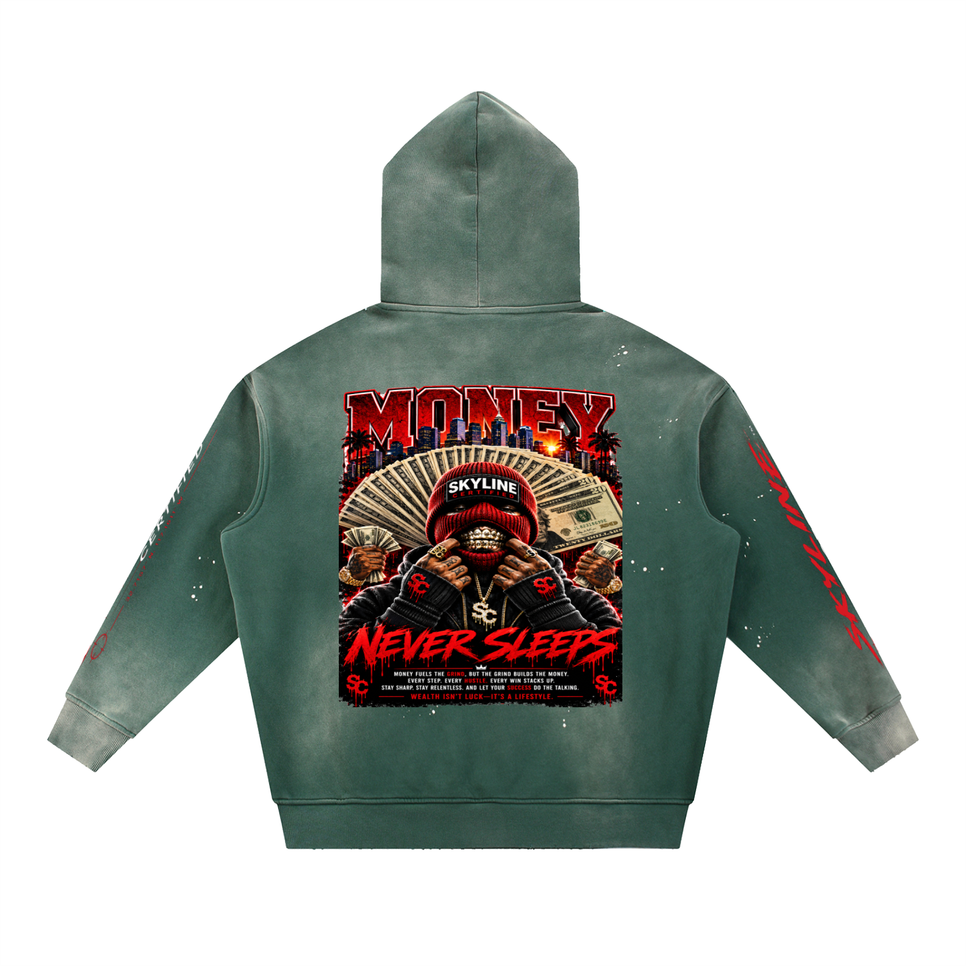 Never Sleep Vintage Fleece Hoodie