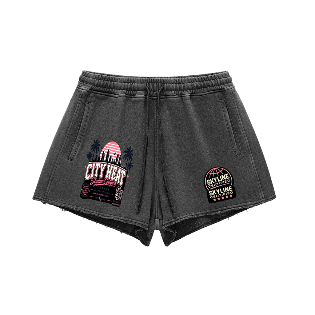 City Heat 619 snow-wash shorts