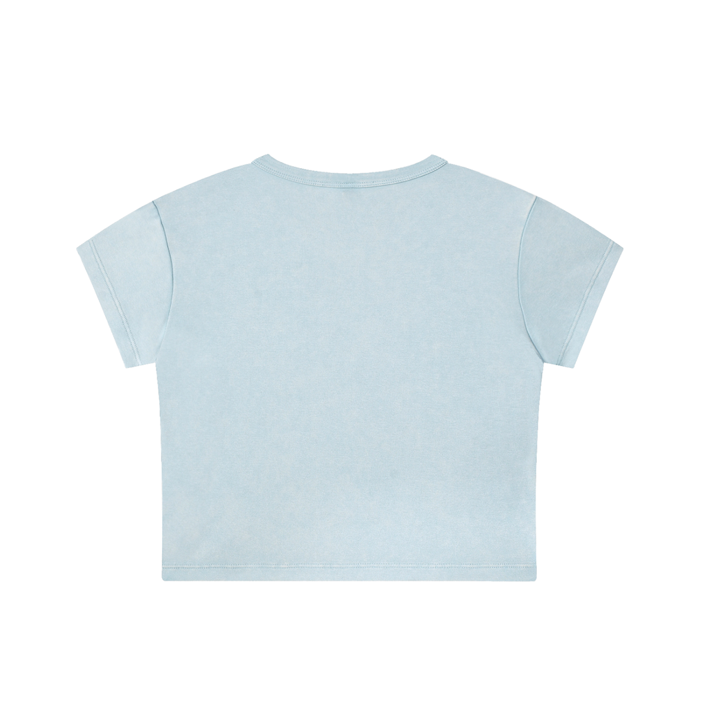 City Heat "Stay Dangerous" Snow Washed Crop Top
