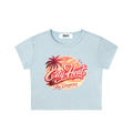 City Heat "Stay Dangerous" Snow Washed Crop Top