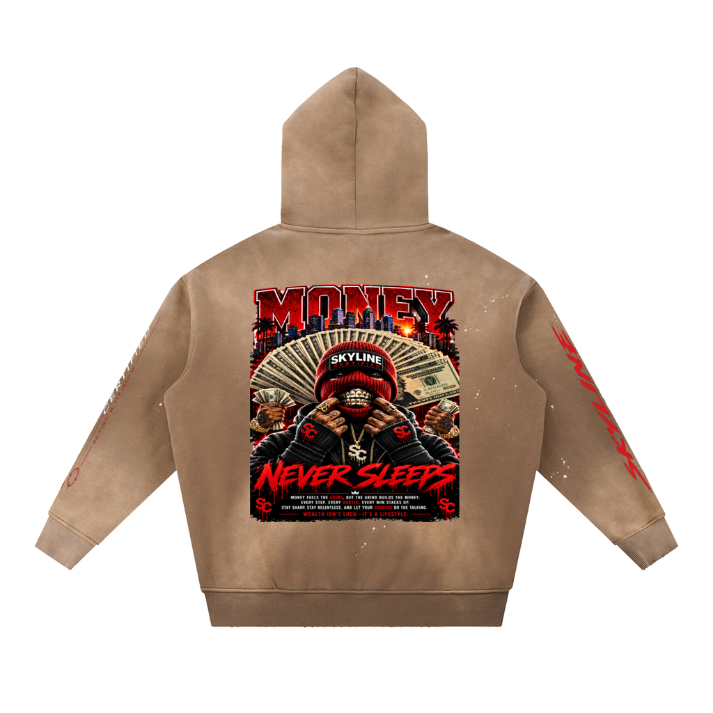 Never Sleep Vintage Fleece Hoodie