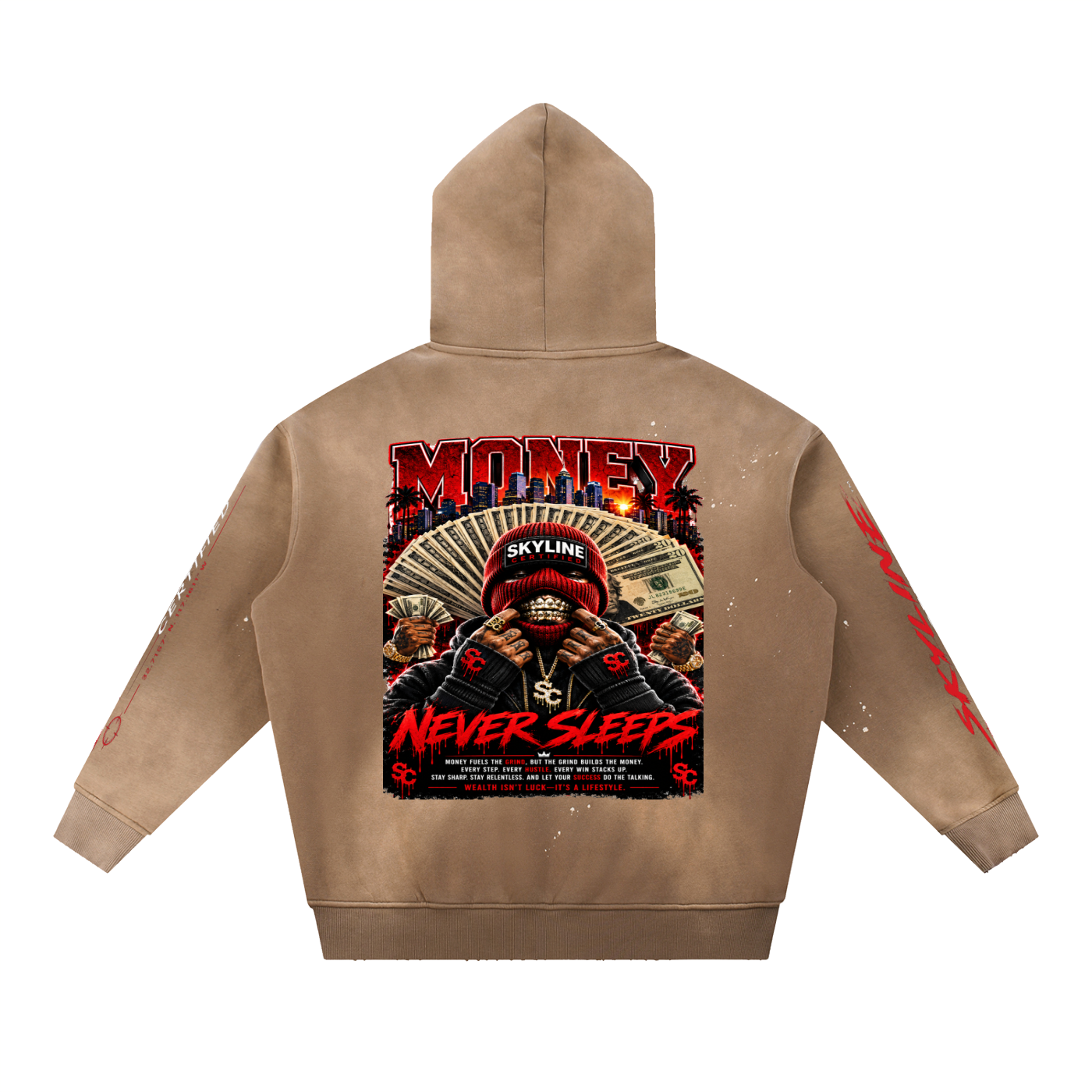 Never Sleep Vintage Fleece Hoodie