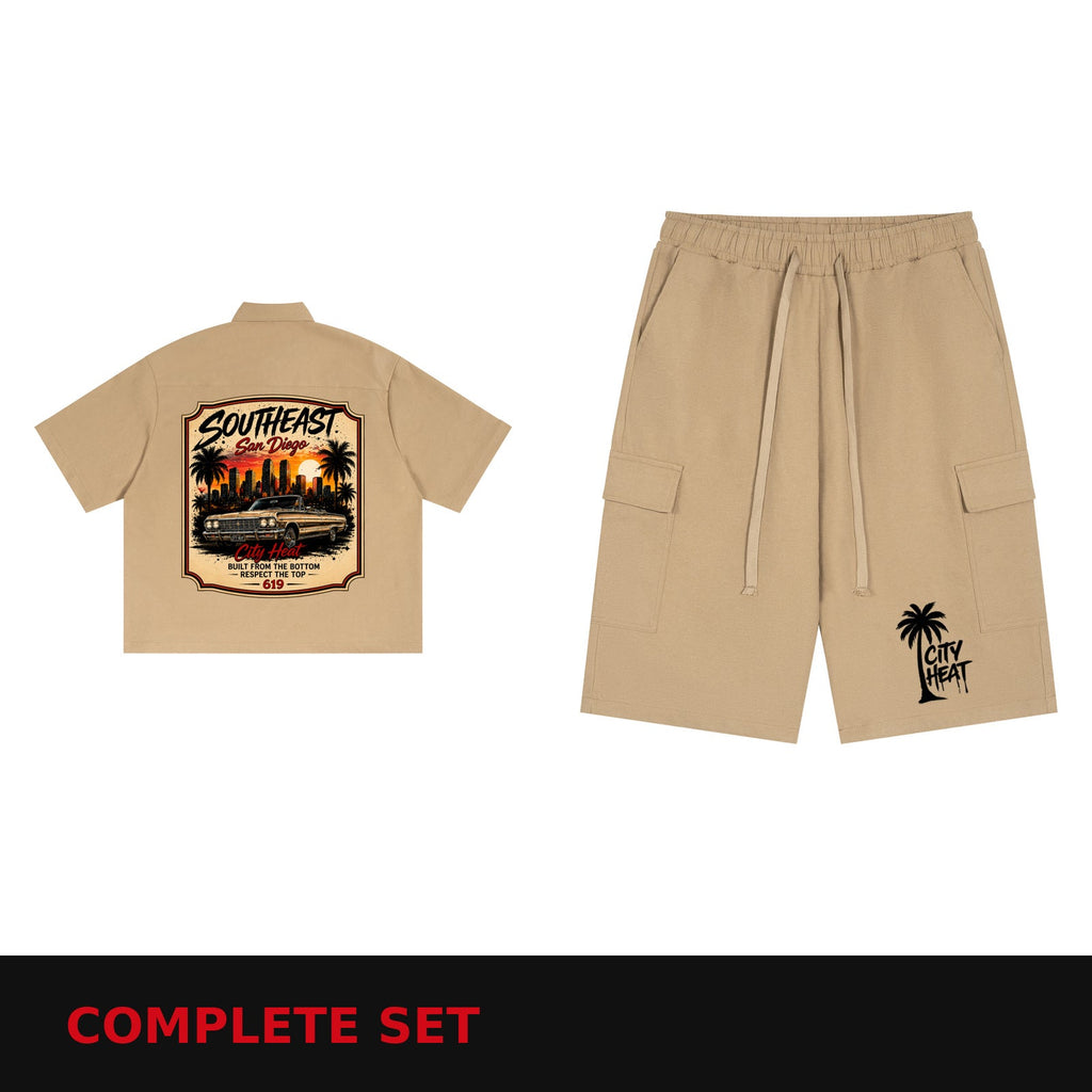 City Heat utility button up and cargo shorts complete set