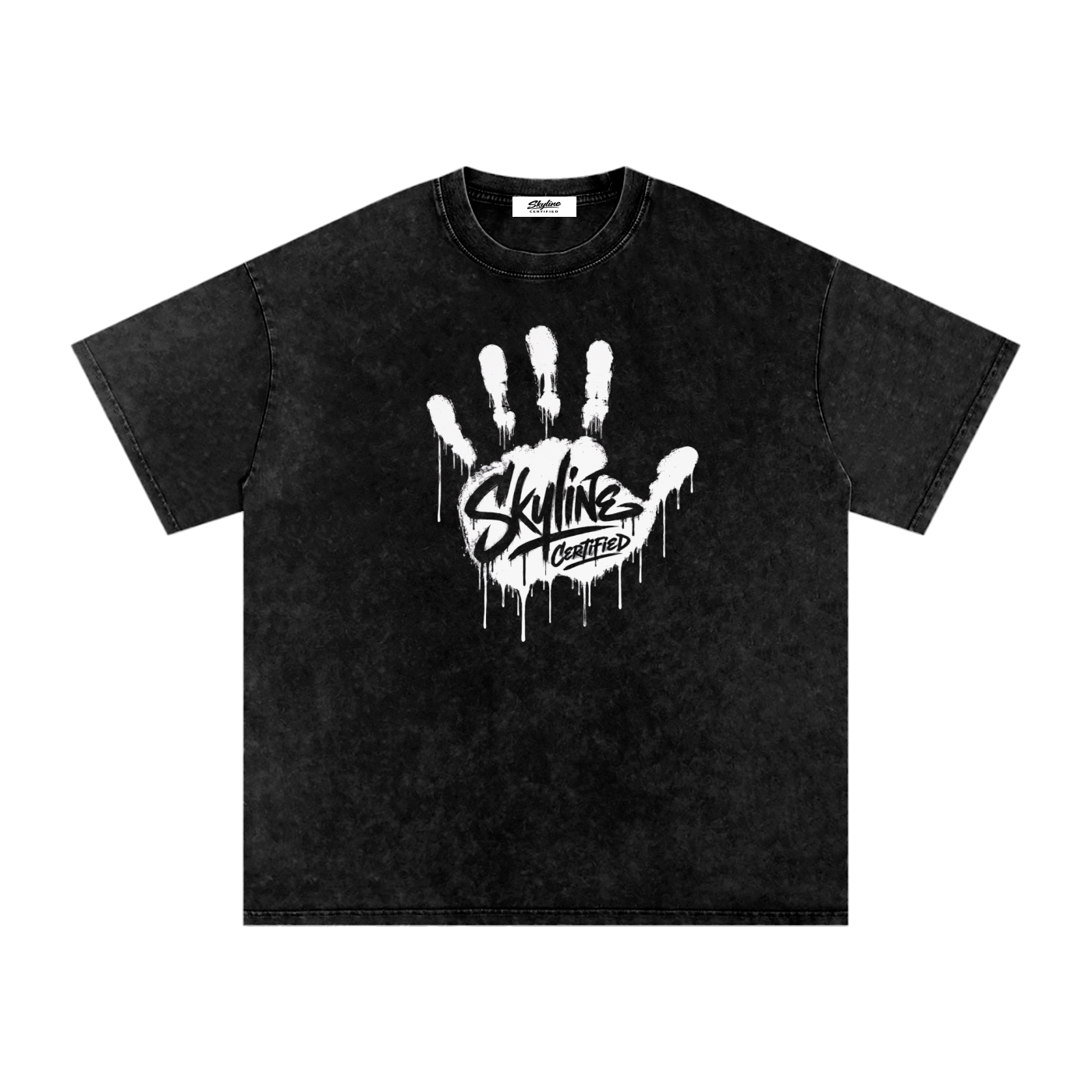 Skyline Handprint Snow-Wash Tee