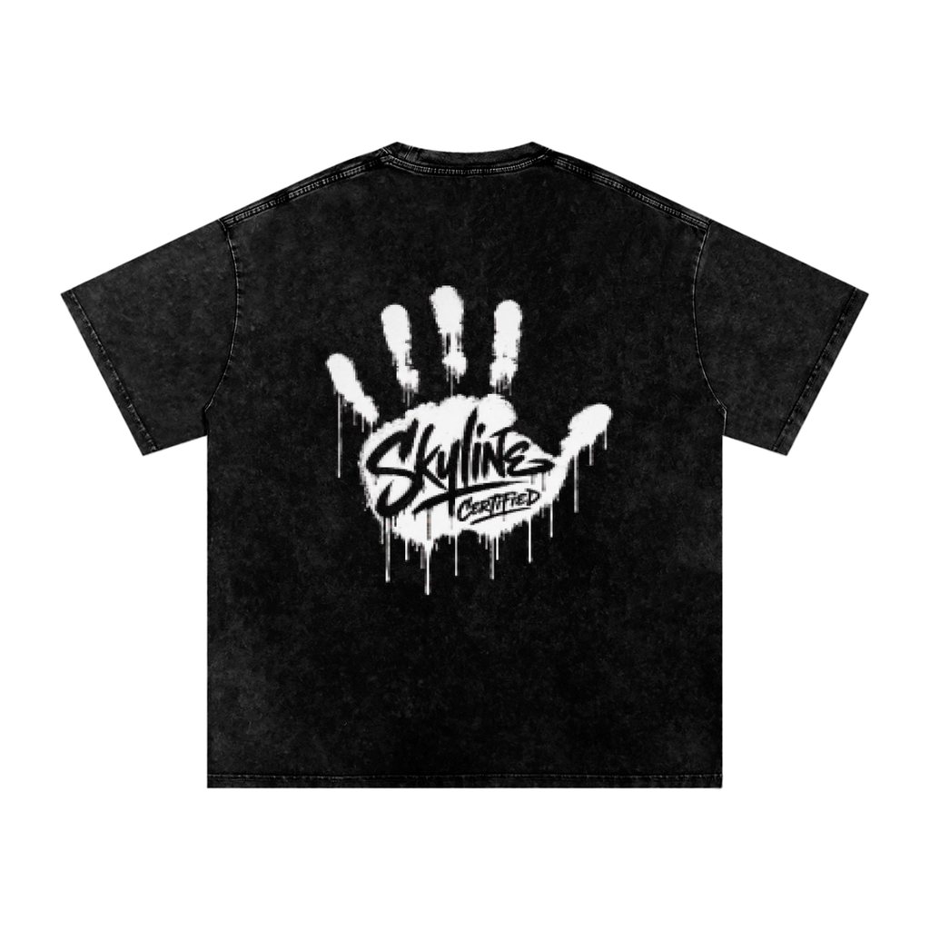 Skyline Handprint Snow-Wash Tee